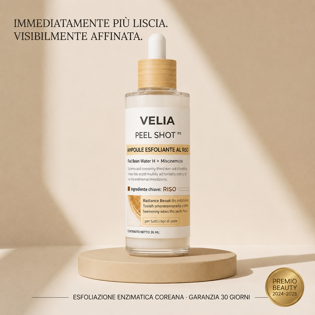 Vélia® | Peel Shot Coreano – Elimina le impurità e sublima la pelle