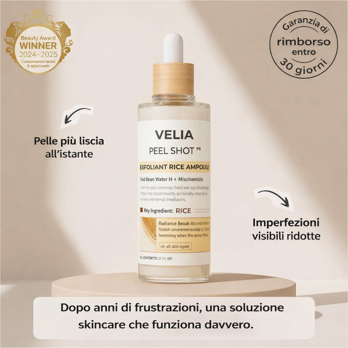 Vélia® | Korean Peel Shot – Elimina le impurità e sublima la pelle